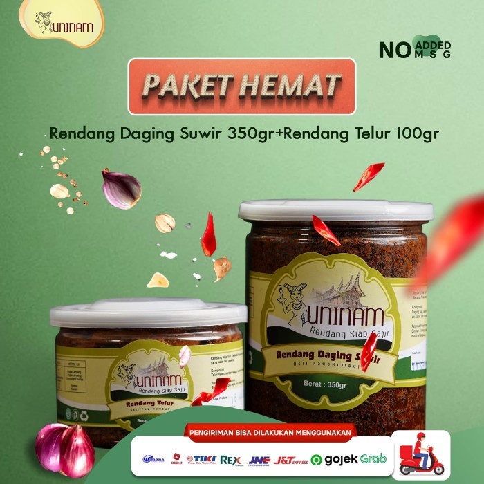 

Rendang Daging Suwir 350 Gram + Rendang Telur 100 Gram Barangbaru