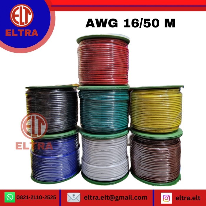 Kabel Awg 16 50 Meter + Roll Kabel