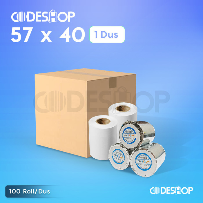 

1 Dus Kertas Thermal Codeshop 57 X 40 100Roll/Dus Warna Hitam New