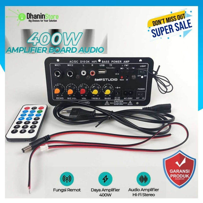 Terlaris Kit Modul Power Amplifier Mono Bluetooth Karaoke Rakitan 12 Volt 400W
