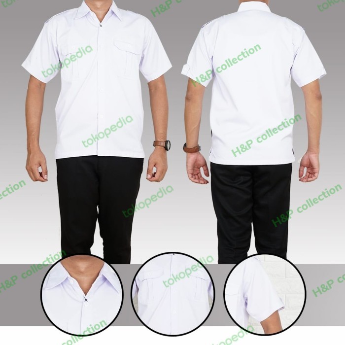 KEMEJA SERAGAM KERJA LENGAN PENDEK / MODEL TRANS 7