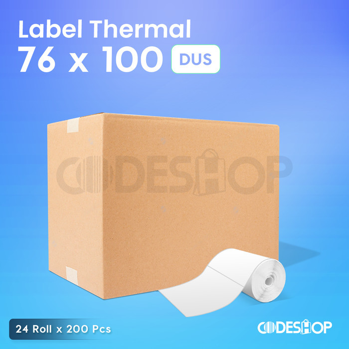 

1 Dus 24 Roll Label Barcode 76 X 100 Direct Thermal 76X100Mm 100 Pcs Barangbaru