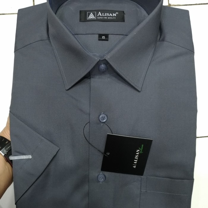 Kemeja Pria Alisan Pendek Abu Tua Abu Muda Kode Abu 6 Abu 1 Reguler