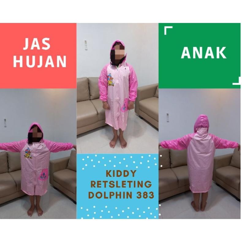 CR - Jas Hujan Anak Raincoat Kiddy Retsleting Dolphin 383 Jas Hujan Anak Murah Jas Hujan Anak Terusa