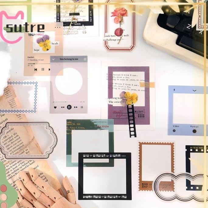 

SUTRE 15PCS STIKER JURNAL KERAJINAN SCRAPBOOKING BINGKAI BACKGROUND AL