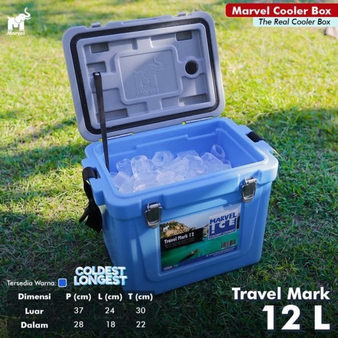 BEBAS ONGKIR - Marvel Cooler Box ice 12 L 24 L 35 L Travel tali kunci seal / Marina Cool Box 35 S Li