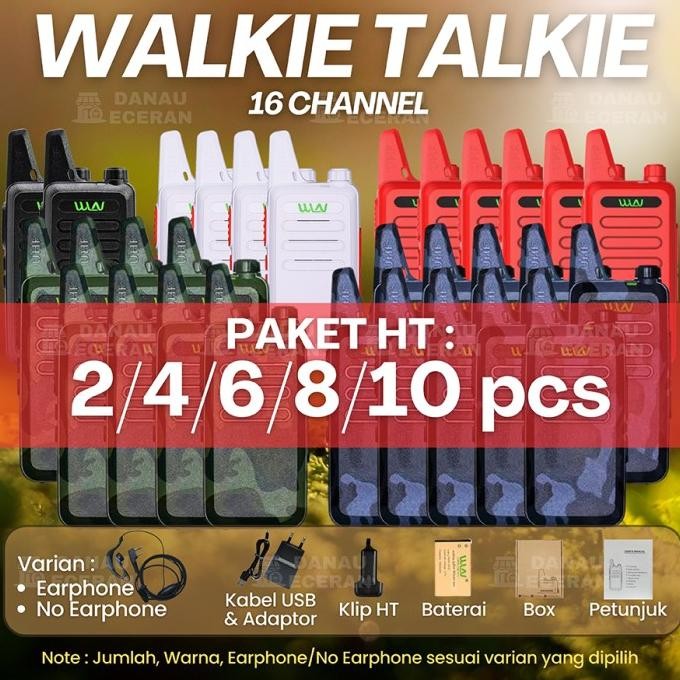 TERLARIS - Paket WLAN HT KD C1 Walkie Talkie Two Way Radio Full Set UHF Original WLN Handy Walky Tal