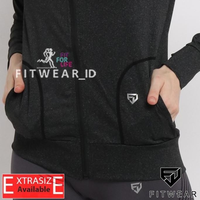 Sale Jaket Olahraga Fitwear (Running, Sepeda , Gym ) Beth Thumb [D.Grey Best 2024