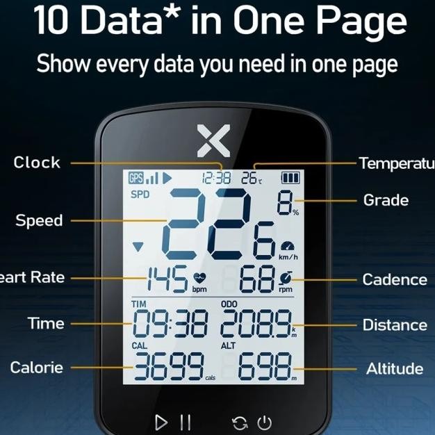 Paket Xoss G2 Plus New Generation Speedometer Sepeda Gps Strava