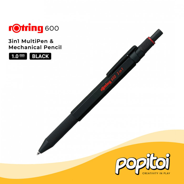 

Terlaris ROtring 600 Series 3in1 Multi Pen & Mechanical Pencil Pulpen Pensil Mekanik 3 in 1 Metal