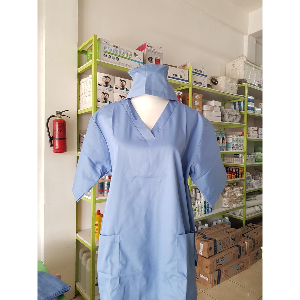 Baju perawat lengan pendek / baju OK pria dan wanita / baju dokter