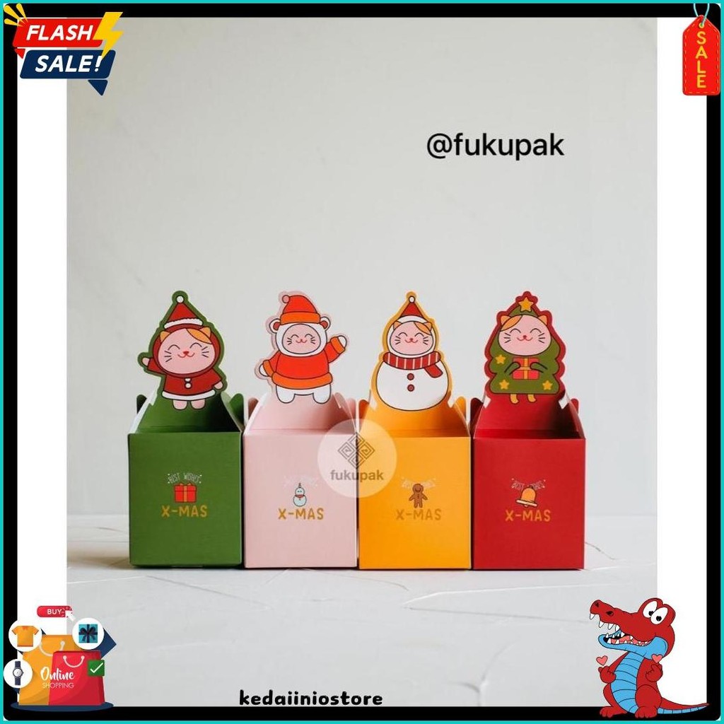 

Small Christmas Box (12Pcs), Kotak Natal Kecil Goodie Bag Permen Kue Roti Snack (Cod)