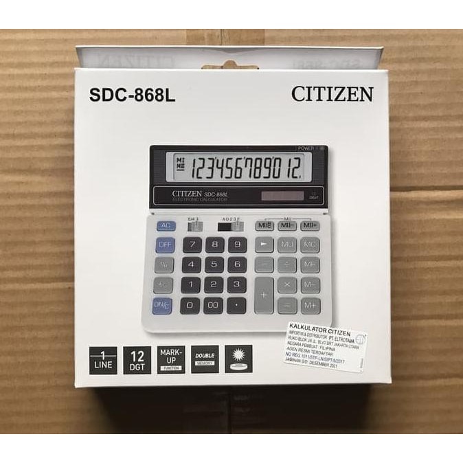 

TERMURAH - Citizen calculator sdc 868l kalkulator