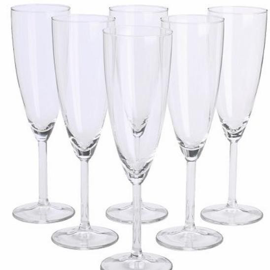1Set 6pcs Gelas Wine Kaca/Gelas Champagne Pesta Tinggi Berkaki 210ml [terbaik]
