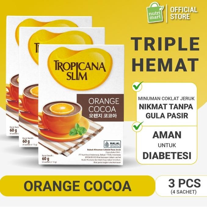 

Triple Pack: Tropicana Slim Orange Cocoa (4 Sch) - Tanpa Gula Pasir