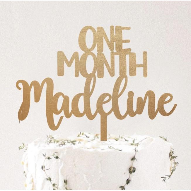 T-17 / One Month Baby Topper / Hiasan Kue / Custom Topper /Cake Topper