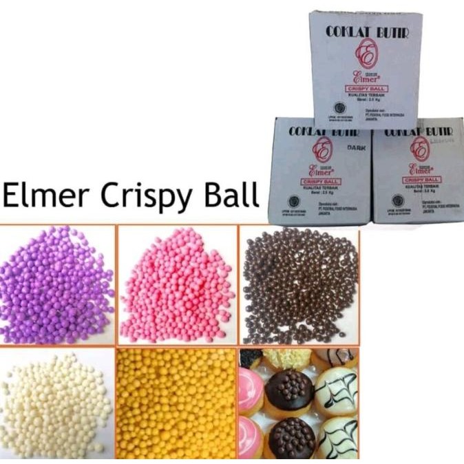 

Elmer Topping Crispearls Crispy Pearl Ball Chocolate White Pink 2,5 Kg Terlaris