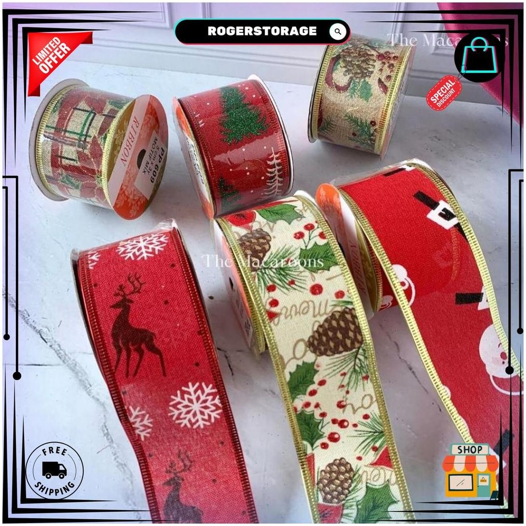 

Pita Roll Natal Hiasan Dekorasi Kado Natal / Pita Hias Hampers Parcel D Gratis Ongkir