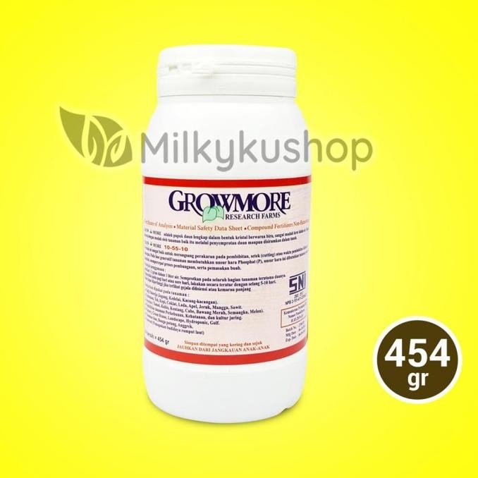 Pupuk Growmore 10-55-10 Npk Akar Bunga Buah 454 Gram Kemasan Botol Original Dan Terpercaya