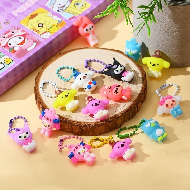 Keychain Blind Box Charm Gantungan Kunci Kuromi Lotso Surprise Box Lucky Hadiah 40 Holes
