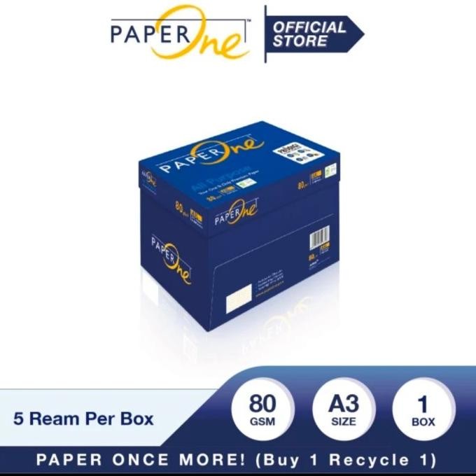 

TERBARU - KERTAS HVS A3 80 GRAM 1 BOX 5 RIM