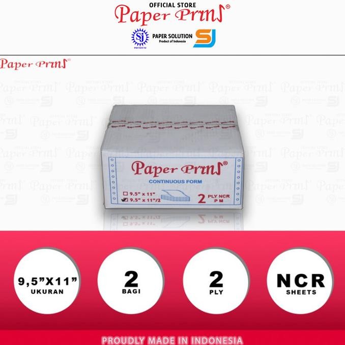 

TERMURAH - Paperpryns Kertas Continuous Form 2PLY NCR PRS 9,5" x 11"/2 (Bagi 2)