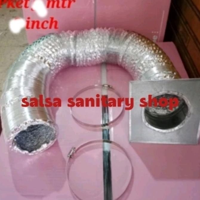 PAKET DUCTING PIPA PEMBUANGAN ASAP 8 INC 4 METER TAMPA PUTUS"+2 CLAM+1 LEMPENG/PIPA PEMBUANGAN ASAP 
