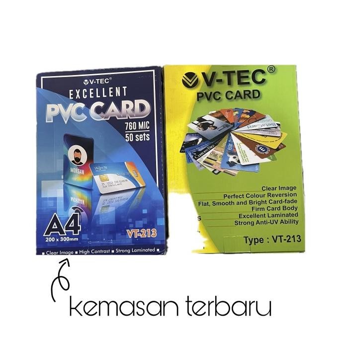 

BEBAS ONGKIR - PVC ID CARD VTEC 50 SET / BAHAN ID CARD 500 KARTU