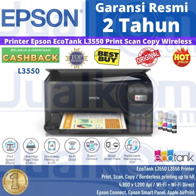 Printer Epson L3550 L3556 Multifungsi Print Scan Copy Wireless Wifi L 3550 L 3556 Goodies.Stuff