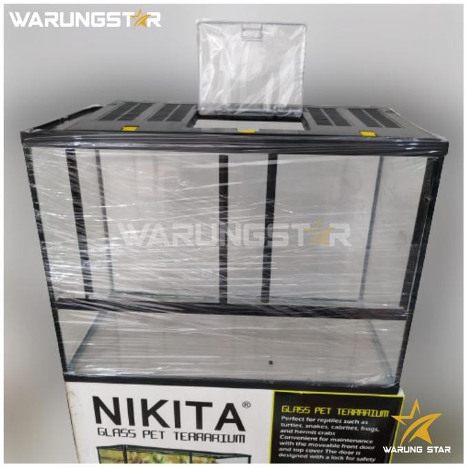 AQUARIUM TERRARIUM NIKITA 60 CM KHUSUS GOJEK GRAB / KANDANG REPTIL GEX