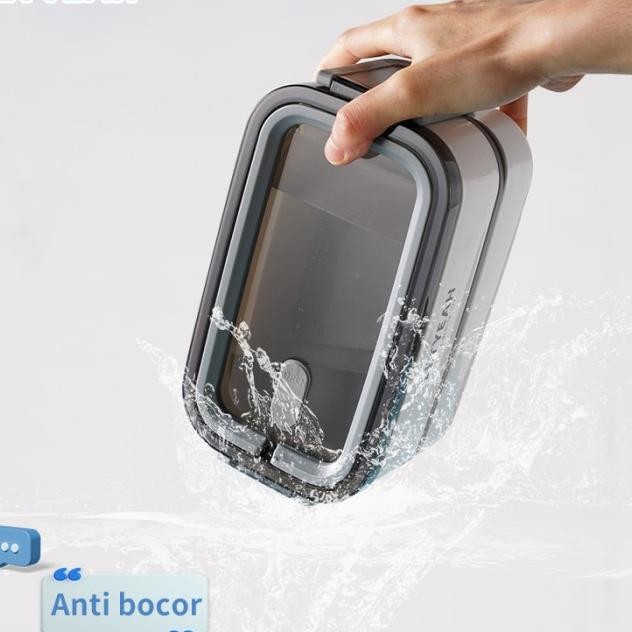 Letyeah 1600Ml Kotak Makan Lunch Box Anti Tumpah Tahan Panas+Tas Bekal