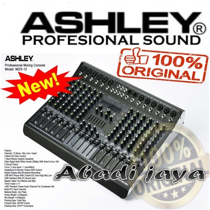 Terbaru Mixer Ashley Mdx12 12 Channel Mdx 12/ Mdx-12 Original