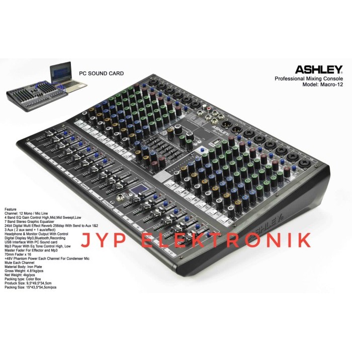 Cuci Gudang Mixer Audio Ashley Macro 12 / Macro12 Original 12 Channel