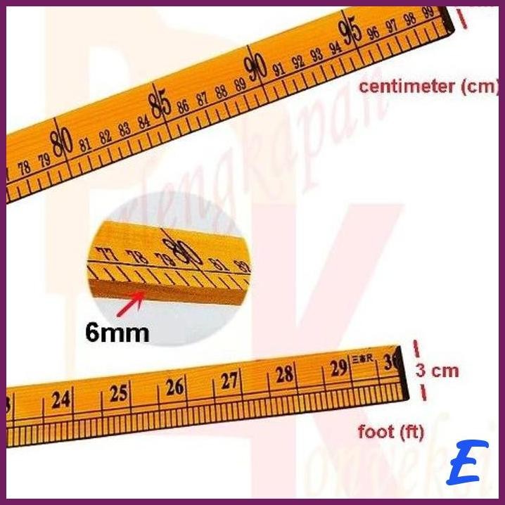 

| PLK | PENGGARIS POLA BAHAN JAHIT KAYU 1 METER 100CM 2 SISI DOUBLE SIDE SCALE WOODEN RULER 100 CM 3 FEET CLOTH TAILOR SEWING FABRIC RULER MEASUREMENT