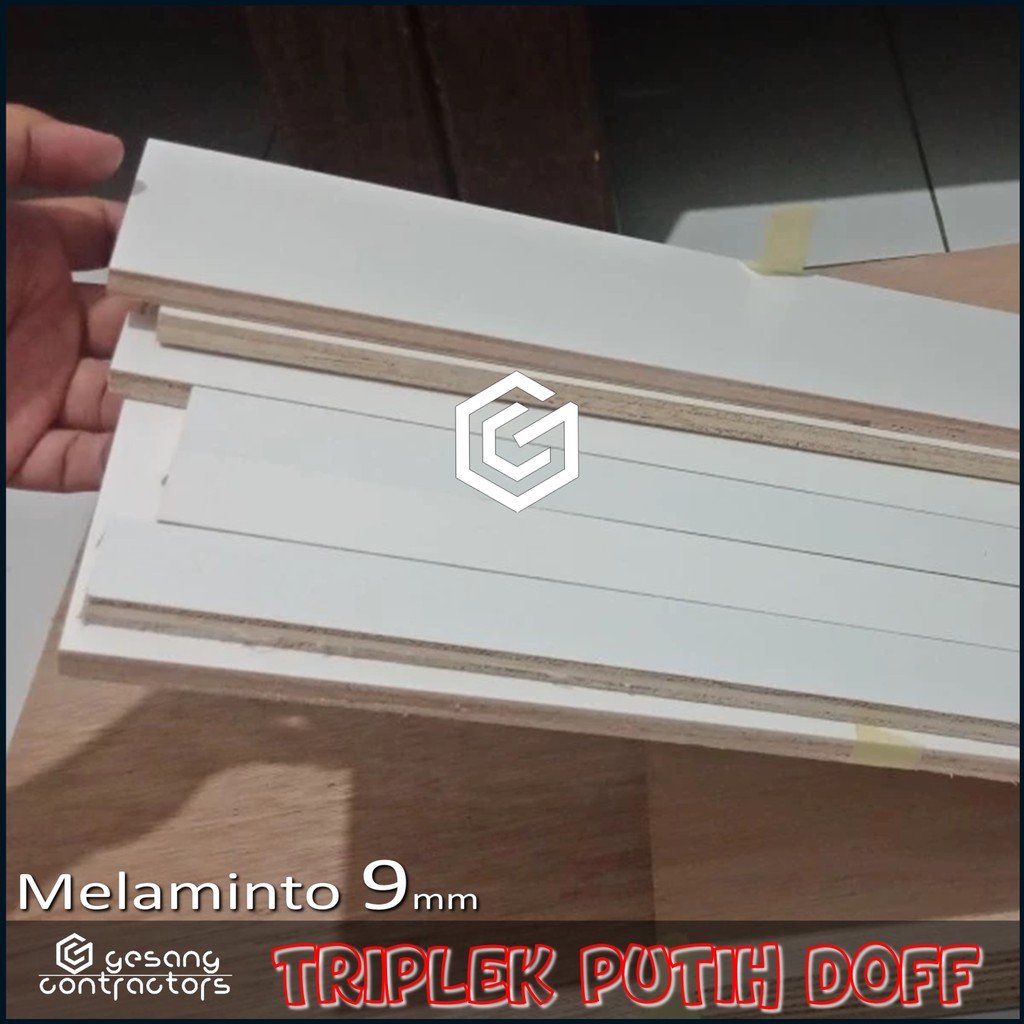 Triplek Melamin Putih Doff 1 Muka 9mm 100x50 cm ( 9 mm ( 50x100 cm )