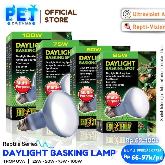 PROMO LAMPU UVA EXOTERRA DAYLIGHT BASKING REPTIL TORTO IGUANNA SULCATA