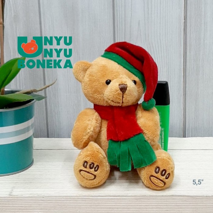 

Natal Boneka teddy Bear Natal 15cm/boneka christmas gereja souvenir kado - GOLD Limited