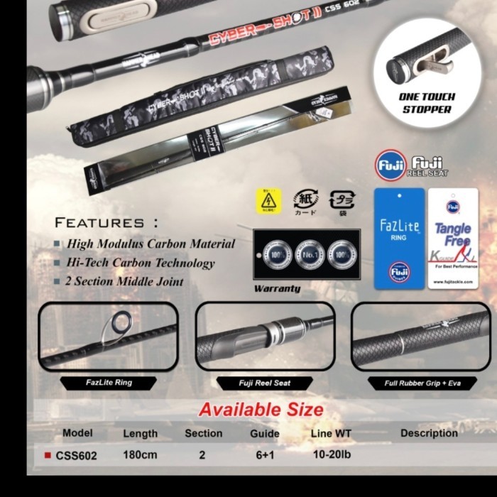 Terlaris Joran Hammerhead Kualitas Premium Cyber Shot Ii 602 Carbon 180 Cm