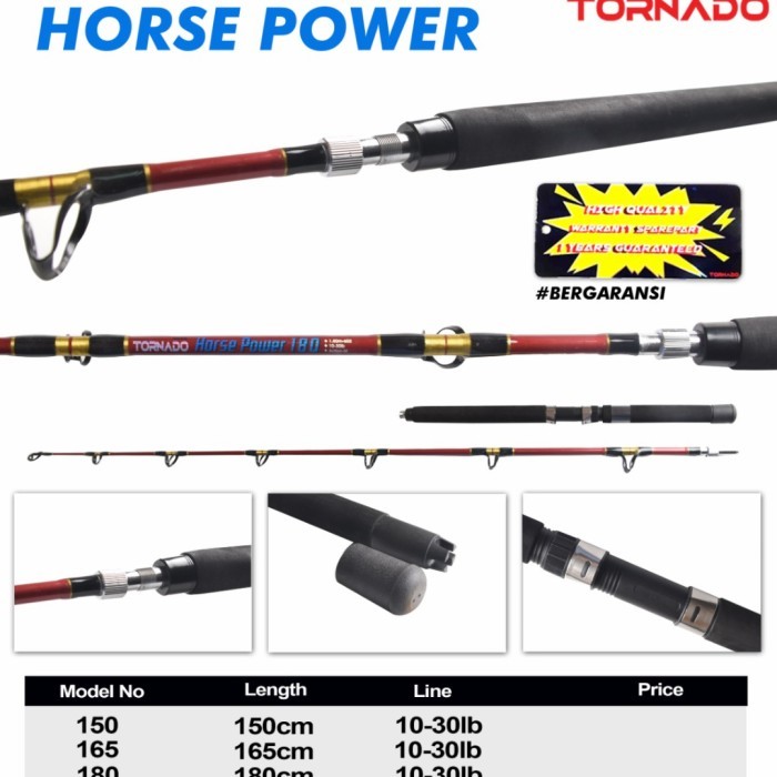 Terbaru Joran Jigging Tornado Horse Power Pilihan 165 180 Cm Luat Tarik Paus