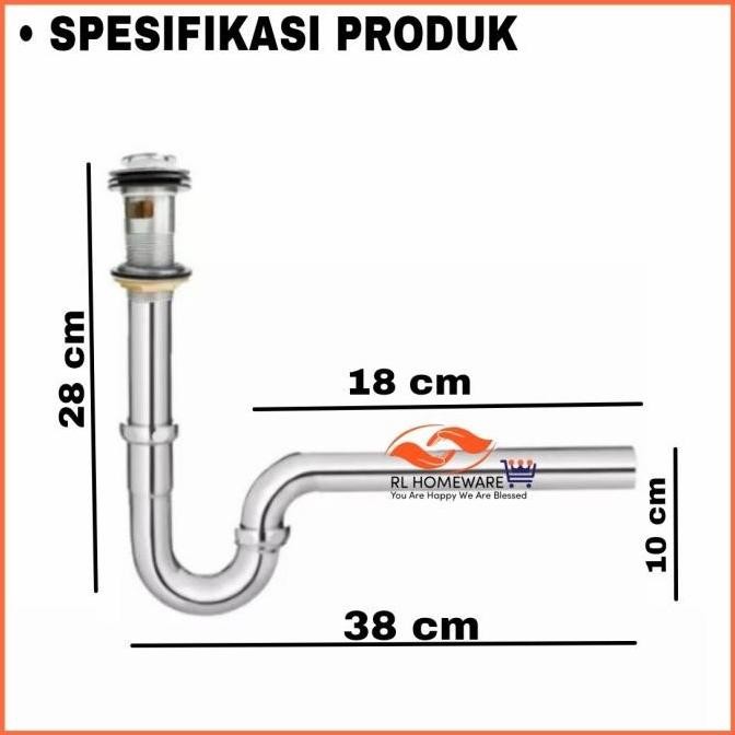 SIFON LEHER ANGSA PENCET PIPA PEMBUANGAN WASTAFEL 0811T