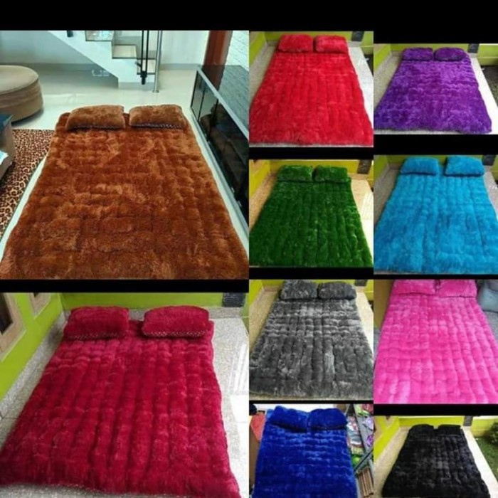 Yvette - Kasur Bulu Rasfur Lantai + 2 Bantal