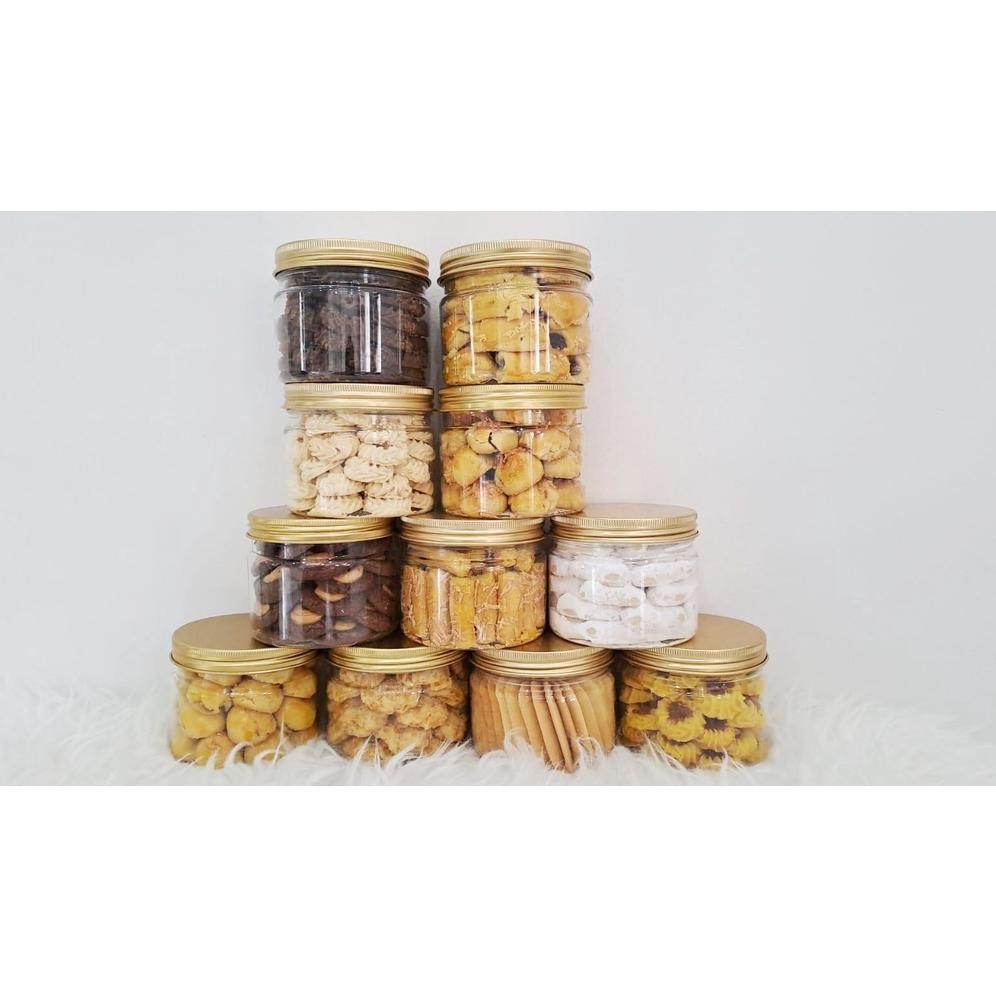 

Kue Kering Nastar / Keju / Putri Salju / Coklat Mede / Sagu Keju 400Ml