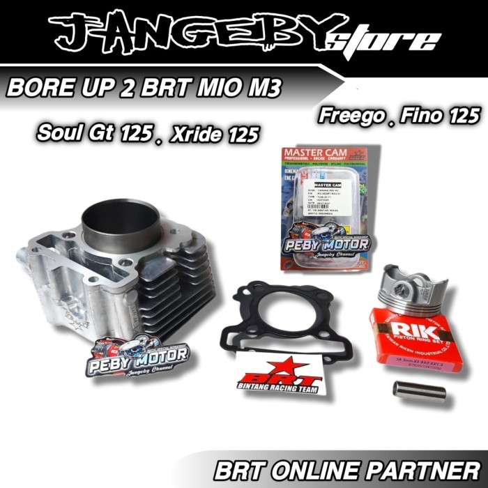 PAKET BORE UP BRT 2 MIO M3 FREEGO FINO XRIDE SOUL GT 125 BLOK PISTON