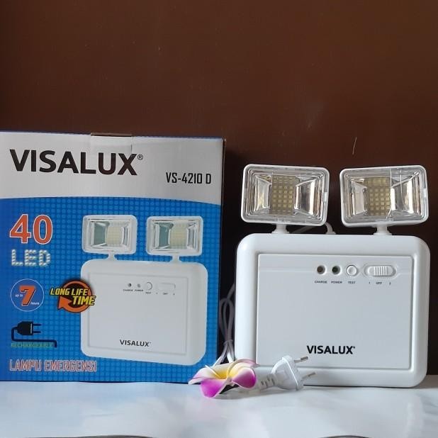 Lampu Emergency Visalux Vs-4210 D 40 Led Cahaya Putih Rechargeable