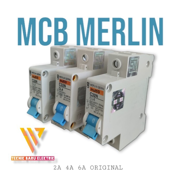 STOK TERBATAS MCB MERLIN GERLIN 2A 4A 6A SNI ORI HOLOGRAM SPLN PLN BENSER 450WATT