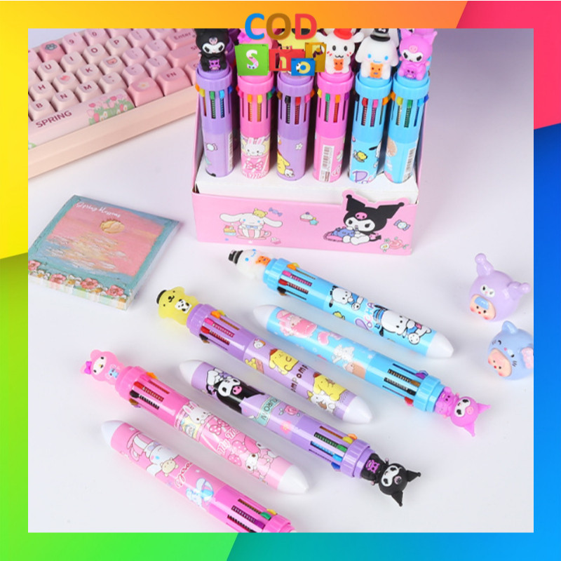 

murah COD - S5685 Bulpen Gel Motif Karakter / Pena Gel Karakter 10 Warna / Pena Ballpoint Sekolah