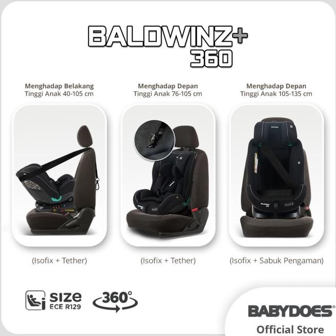 Babydoes Carseat Baldwinz+ 360 Rotatable Car Seat 360