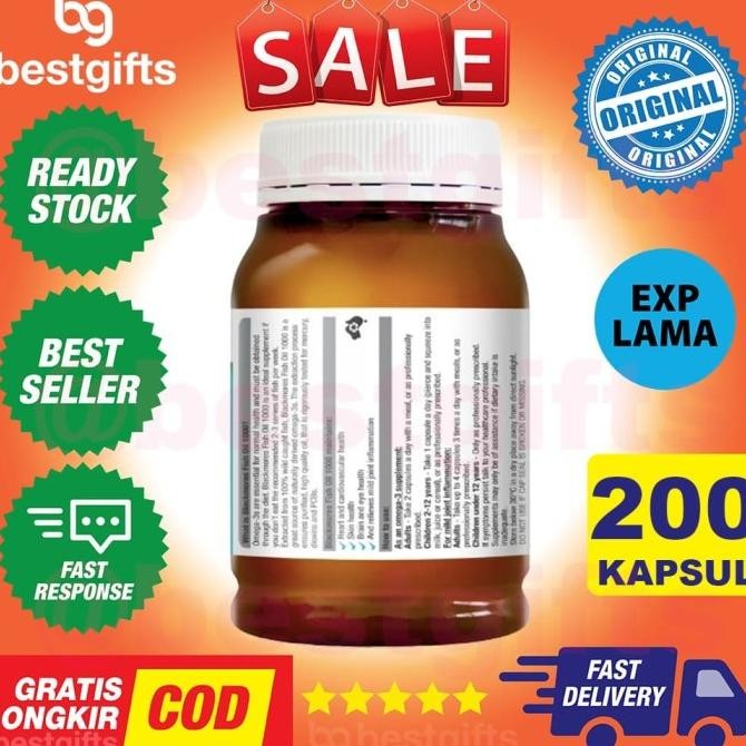 BLACKMORES FISH OIL OMEGA 3 6 9 MINYAK IKAN SALMON KALBE - 200 KAPSUL