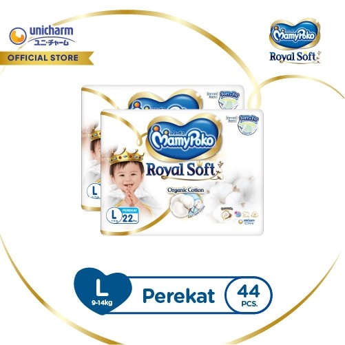 MamyPoko Perekat Royal Soft - L 22 - Popok Tape - 2 Packs