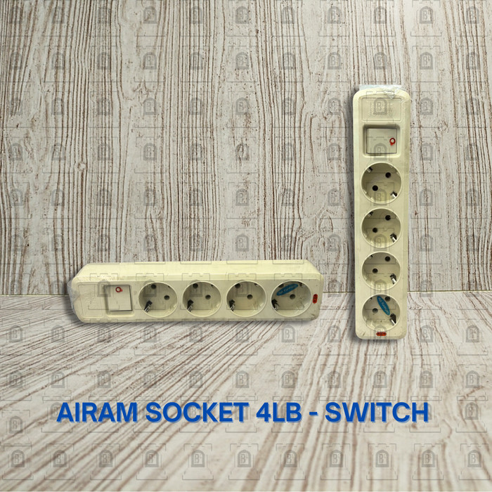 Airam Saklar 4 Lubang dengan Switch tanpa Kabel